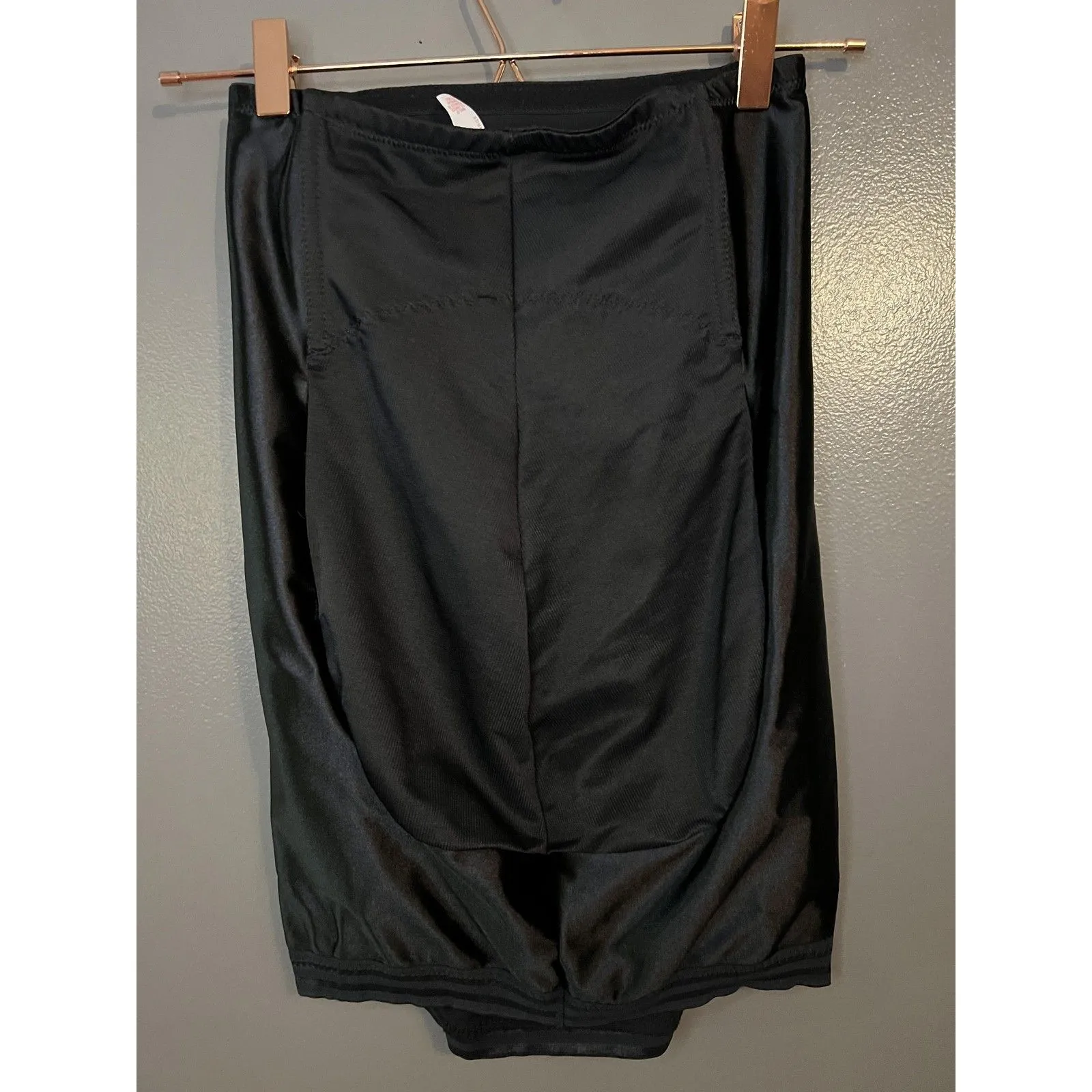 Smoothie Slipps Shapewear Skirt Womens Large Black High Waist Satin Elastic Slim - Image 4