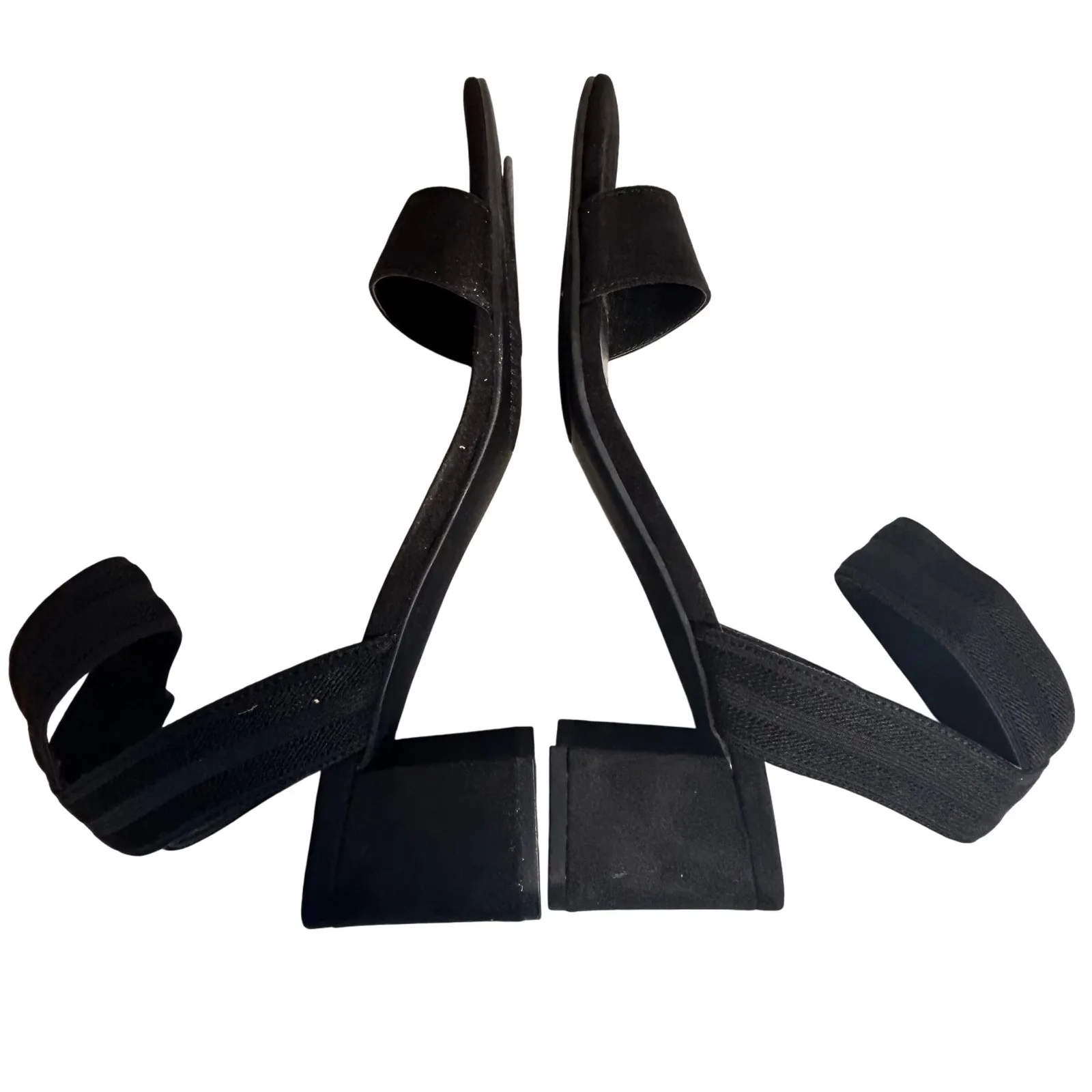 Bandolino Black Suede Block Heel Ankle Strap Sandals Women's Size 11M - Image 8