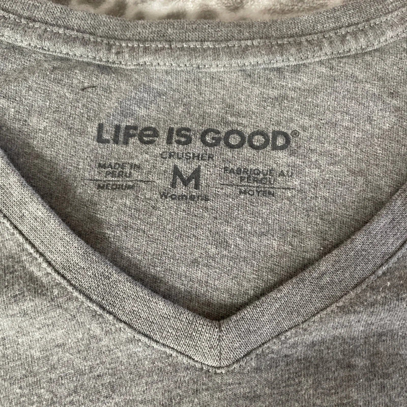 Life is Good V-Neck Tee Medium Daisy Flower Graphic Print Granola‎ Hiking Cotton - Image 2