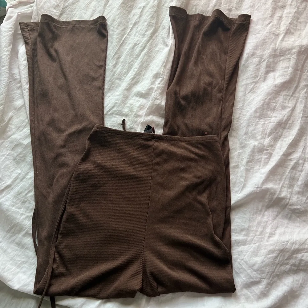 Brown wide leg cutout pants - Image 3
