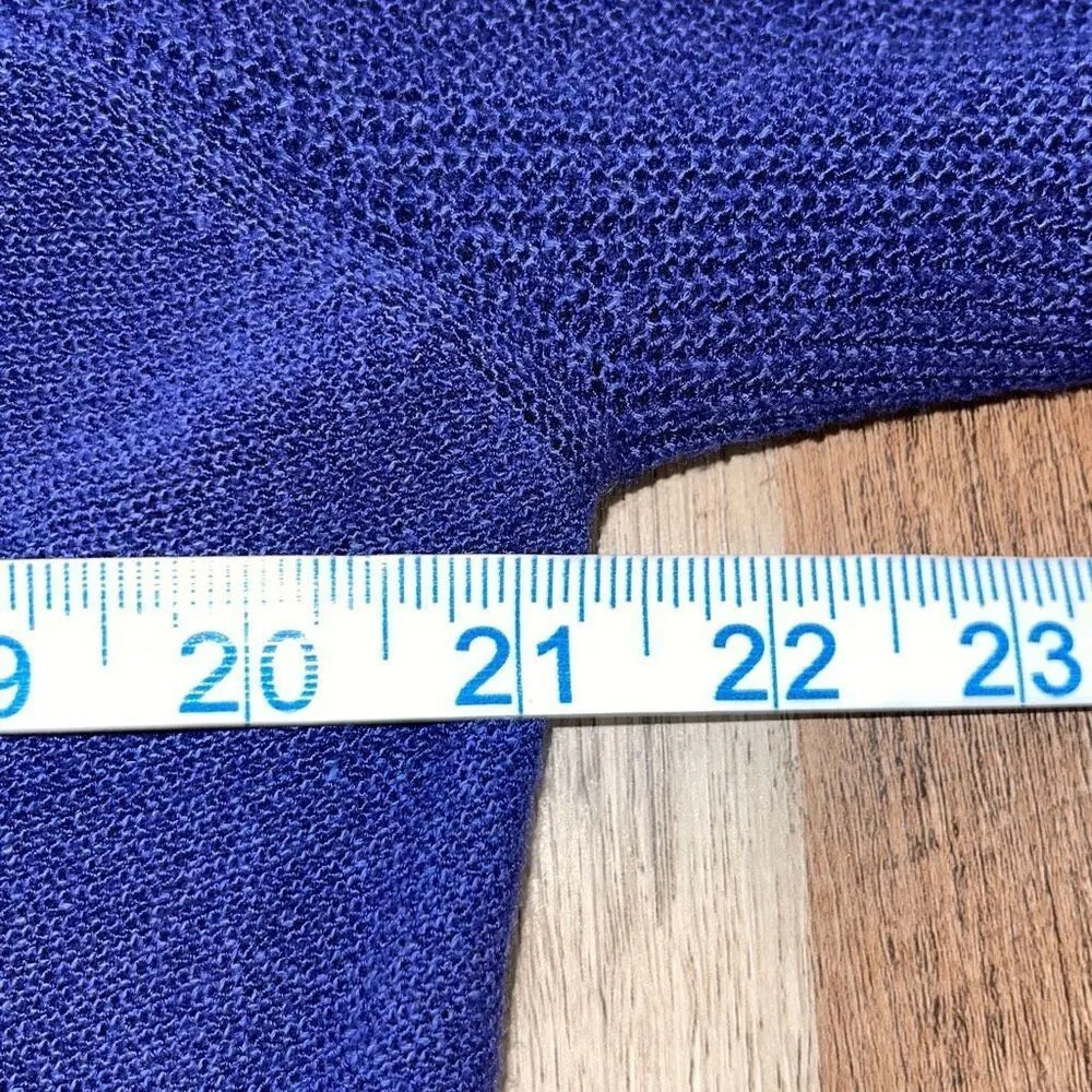 Eileen Fisher Womens Open Front Asymmetric Drape Cardigan Sweater Royal Blue Pet - Image 7