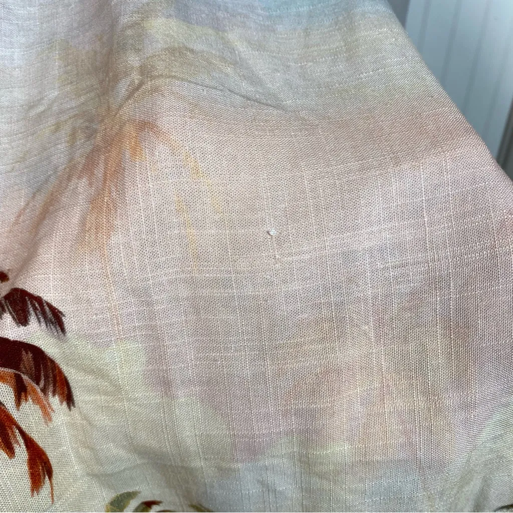 Label Of‎ Love Anthropologie Tropical wide leg Pants size small linen blend NWT Pink - Image 3