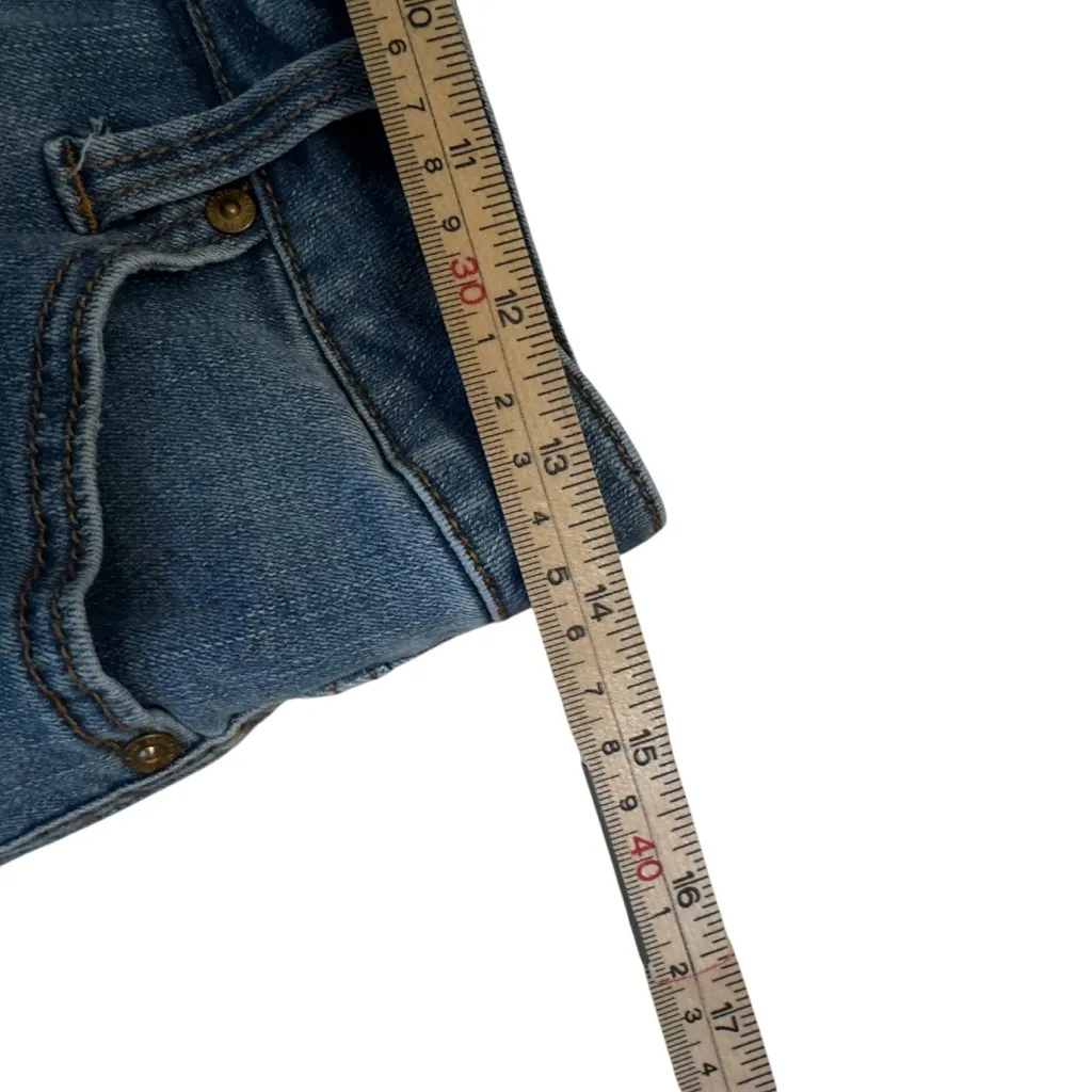 Seven7 Blue Denim Cutoff Shorts Mid Rise Raw Frayed Hem Jean Shorts 4 comfy fit - Image 8