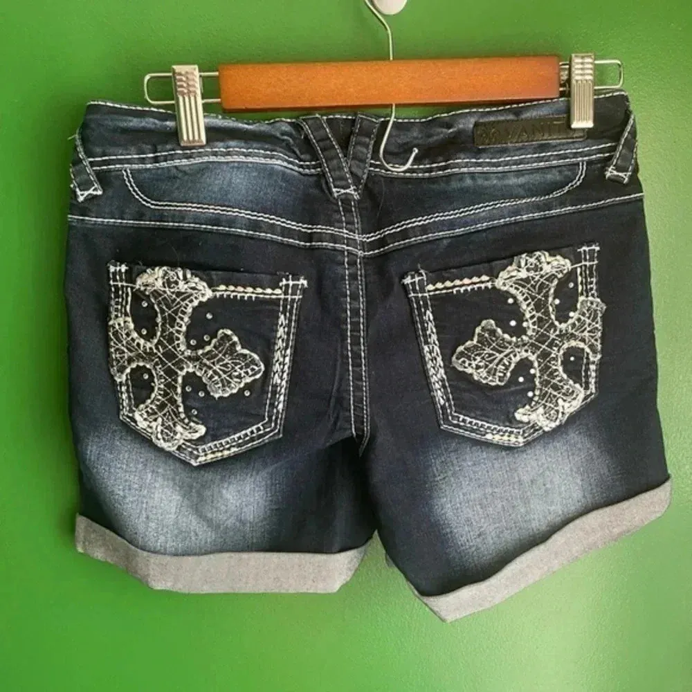 Premium Vanity Jeans Shorts Size 27‎ Super Cute! Blue - Image 4