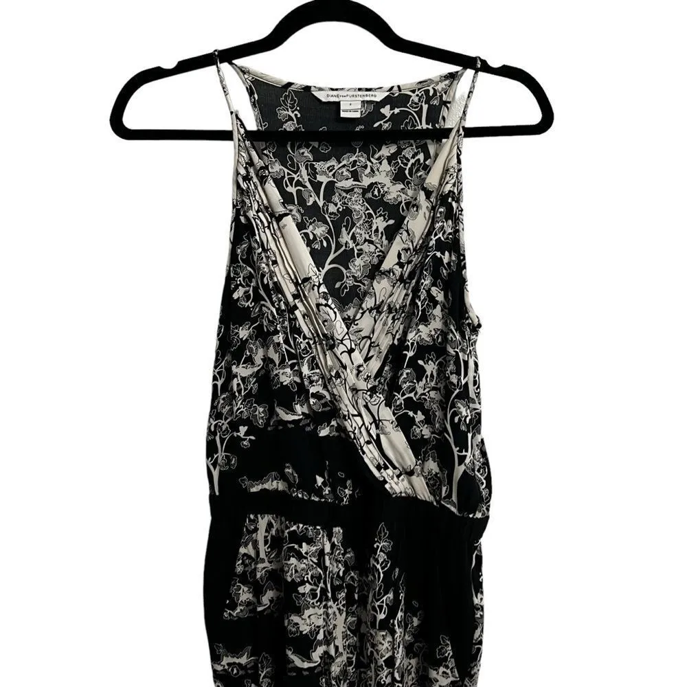 Diane Von Furstenberg Shanty Two Silk Floral Jumpsuit Size 2 - Image 4