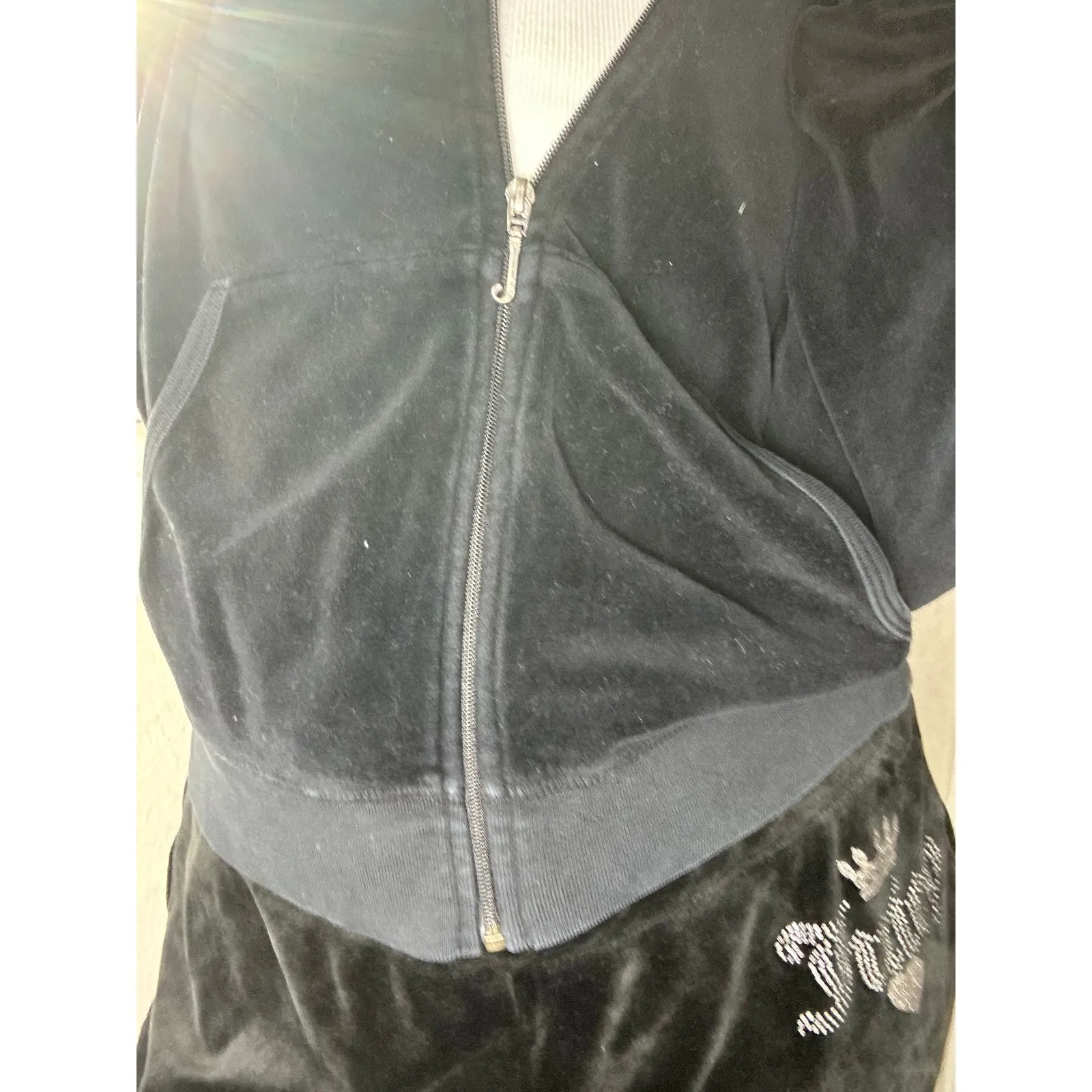 juicy tracksuit black mcbling size l jacket and size m pants - Image 2