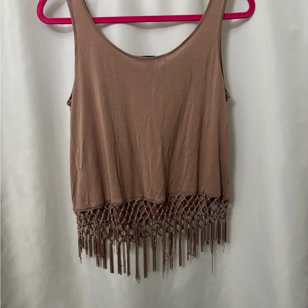 Forever 21 Tan Fringe Hem Tank Top - Image 4