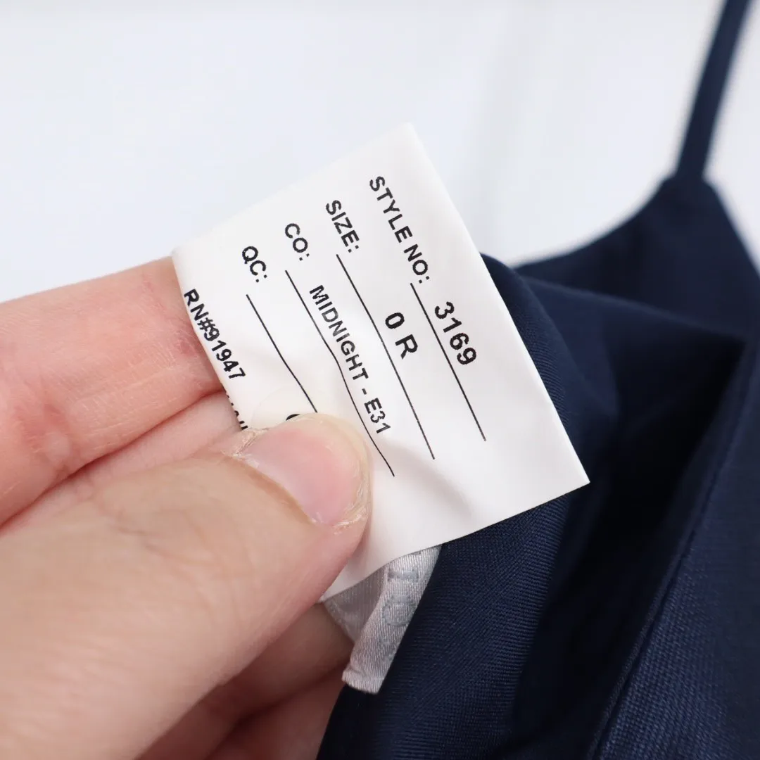 Dessy Collection Scoop Neck Drop Basque Skirt Satin Maxi Dress Pockets Size 0 Blue - Image 8