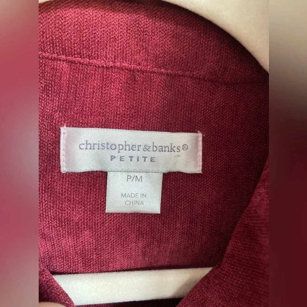 Vintage Jacket Christopher & Banks Burgundy Oxblood Cherry Corduroy Valentines - Image 6