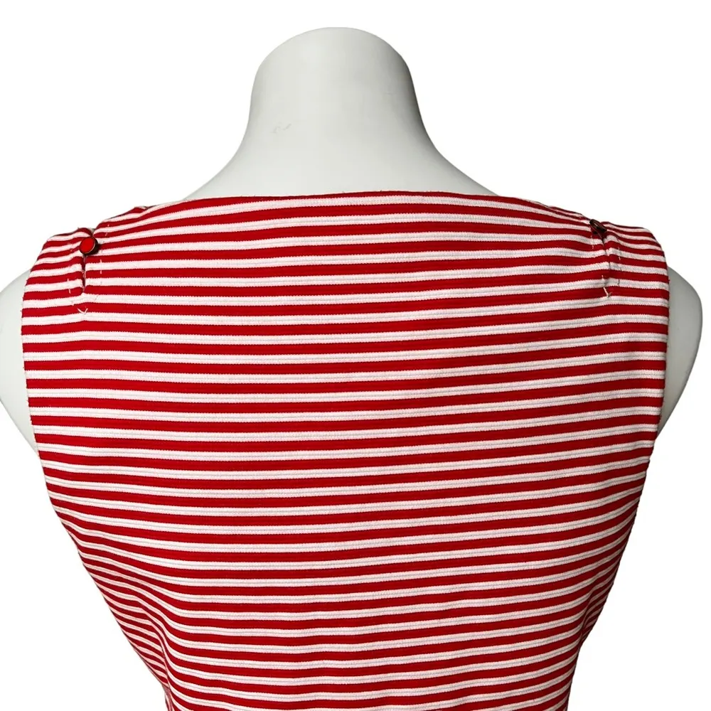 Anthropologie Postmark Antonia Red Striped Peplum Pullover Top - Image 8