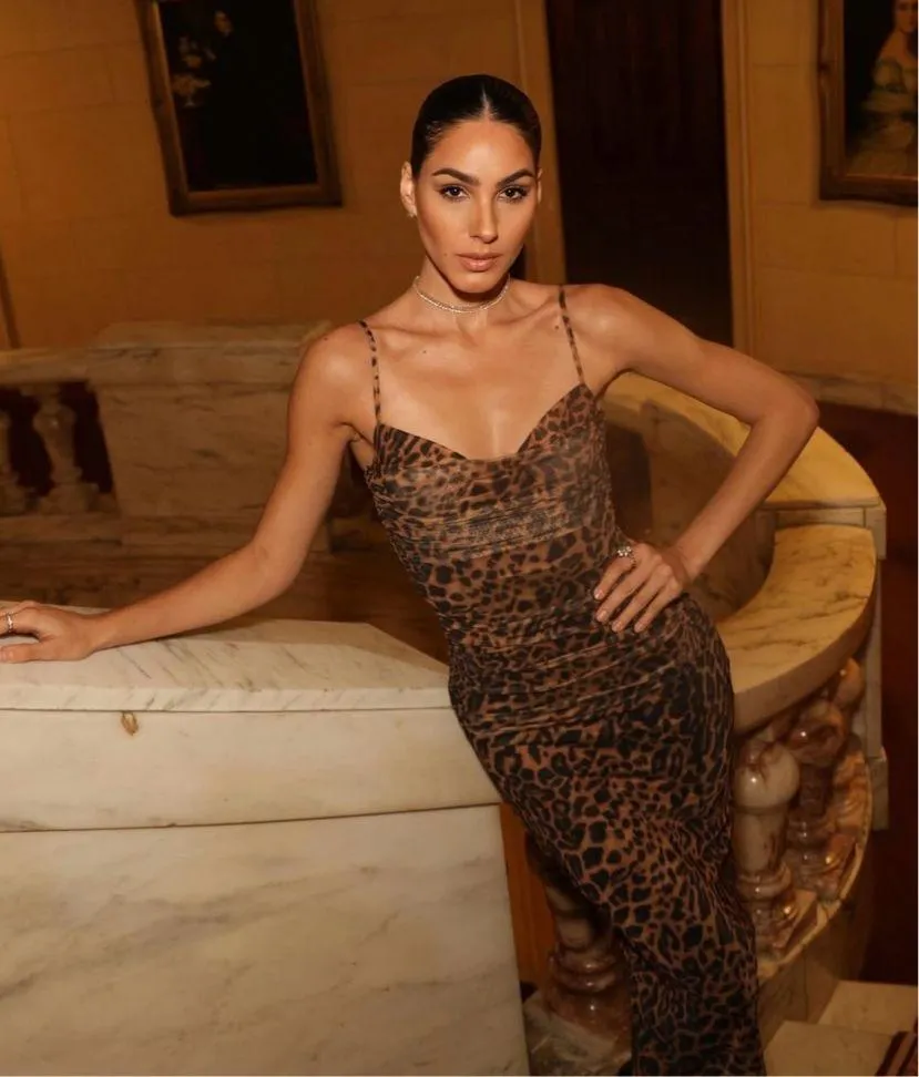 Zara Maxi Dress Mesh Cheetah Animal print leopard  Bodycon Fitted - Image 7