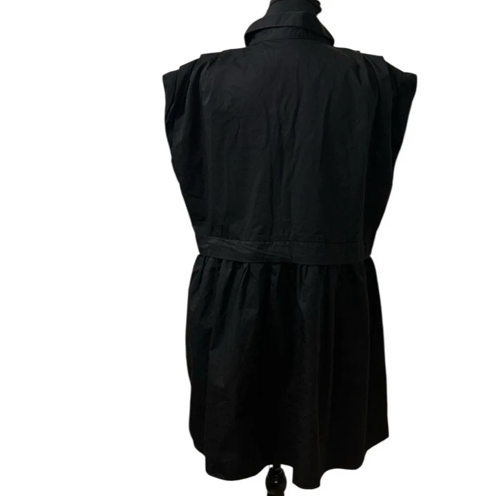 English Factory Black Pleated Shoulder Shirt Dress(Size Large) - Image 5