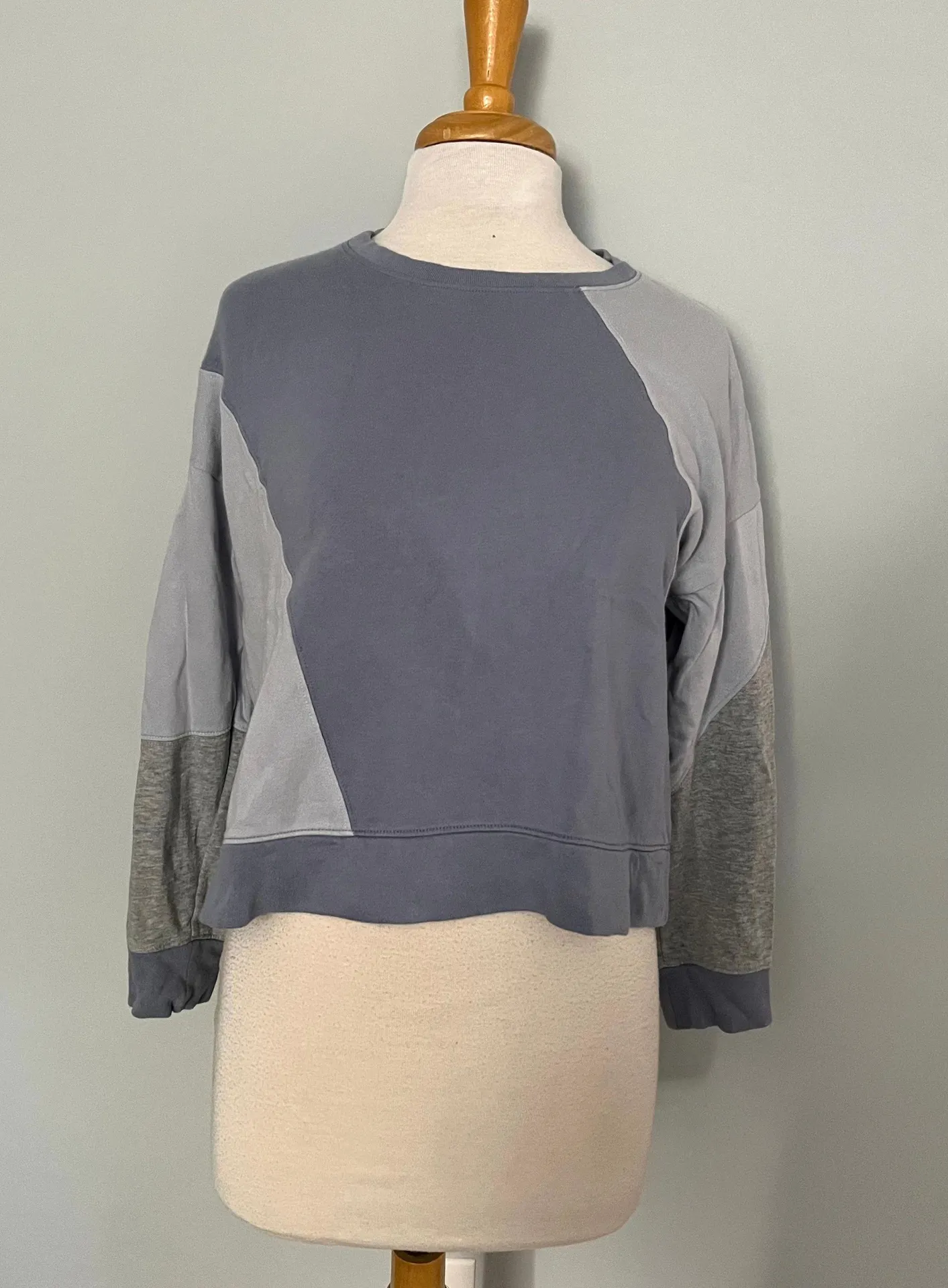 Colorblock Crewneck Fleece Lined Sweater Sweatshirt - Image 3