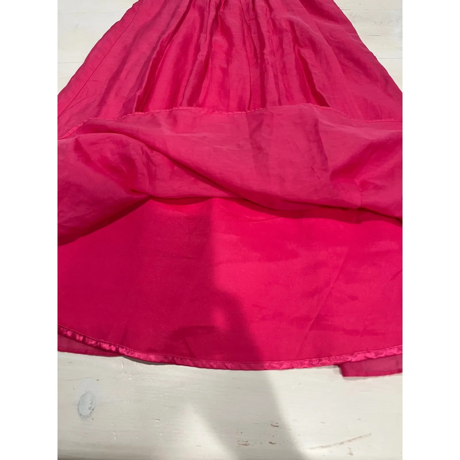 Esley Pink Halter Dress Cotton Silk Blend Floral Detail Sleeveless M‎ - Image 9