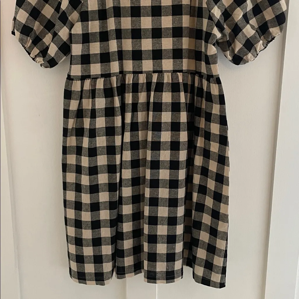 MODCLOTH x PRINCESS HIGHWAY Isabelle Dress Gingham Plaid Cotton Linen Size 10 Black - Image 10