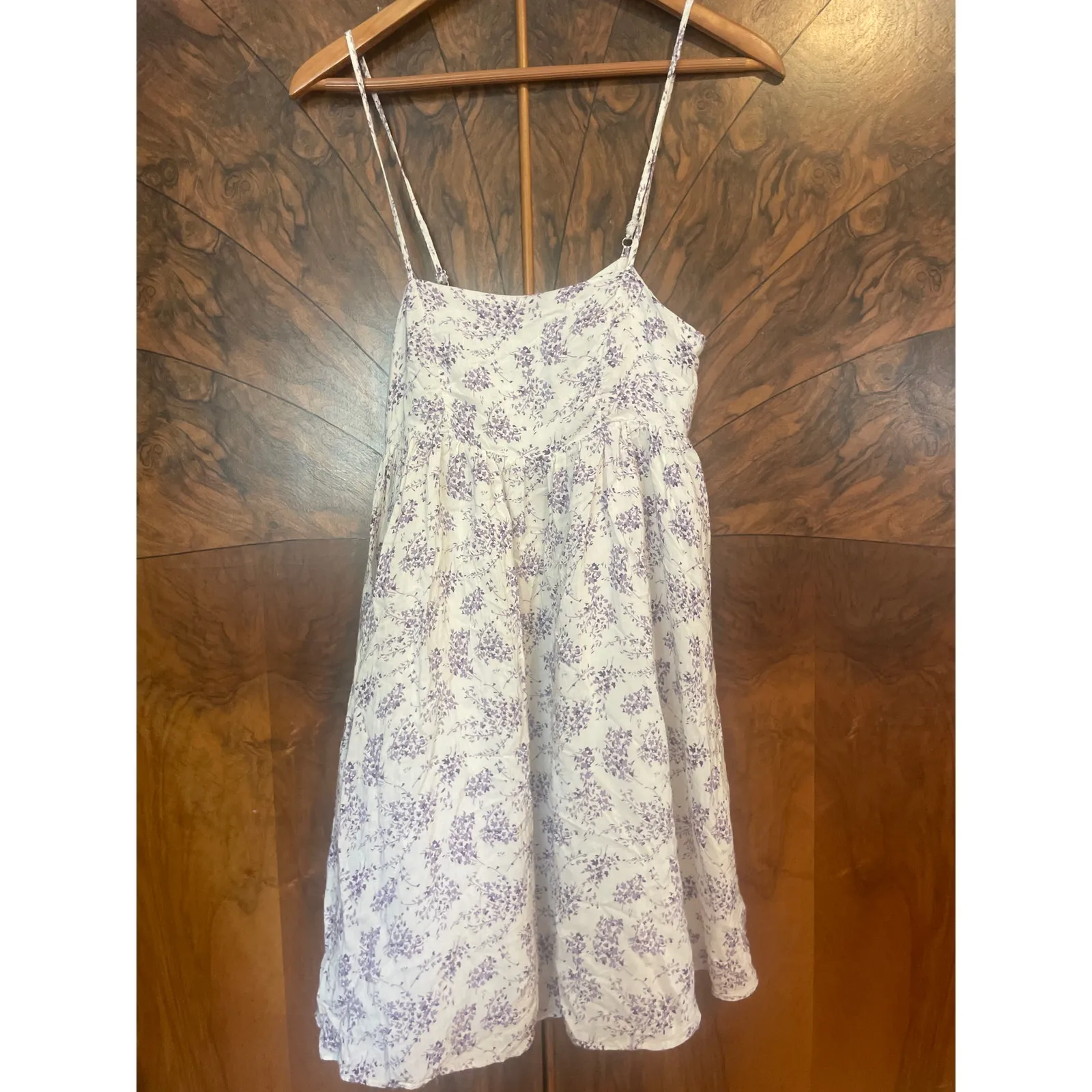 STORIA Babydoll Mini Dress Purple Floral Size Small S FEMININE COTTAGE - Image 3