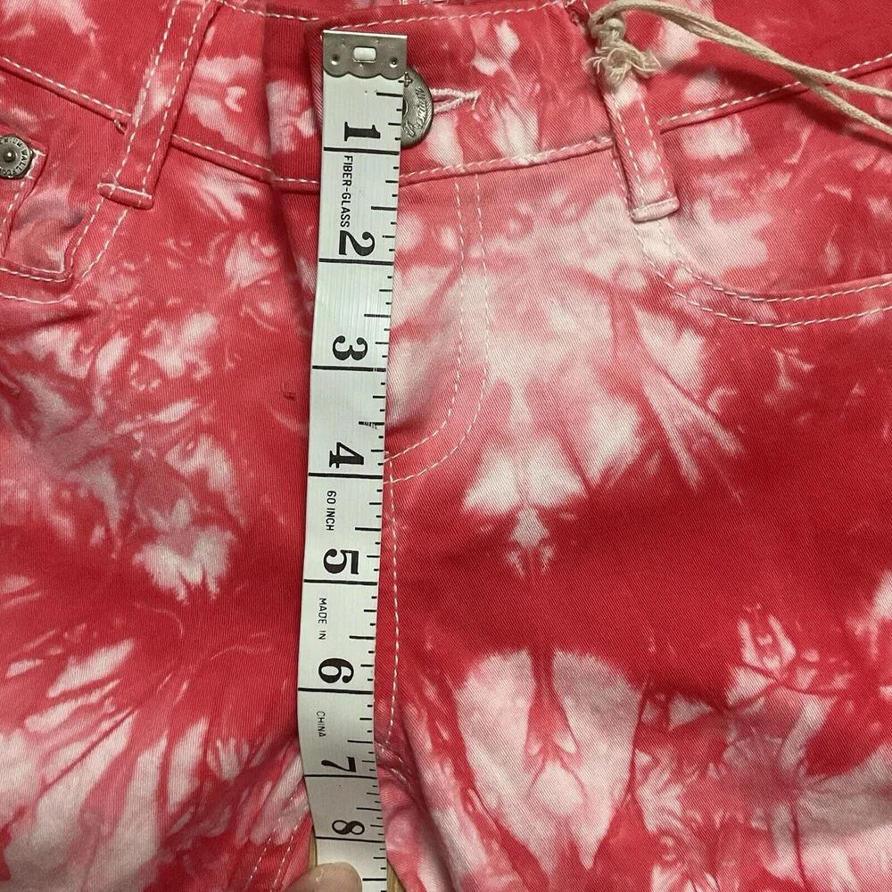 Wallflower  Sassy Skinny Hot Pink Tie Dye Pants Size 4 Reg New With Tag - Image 5