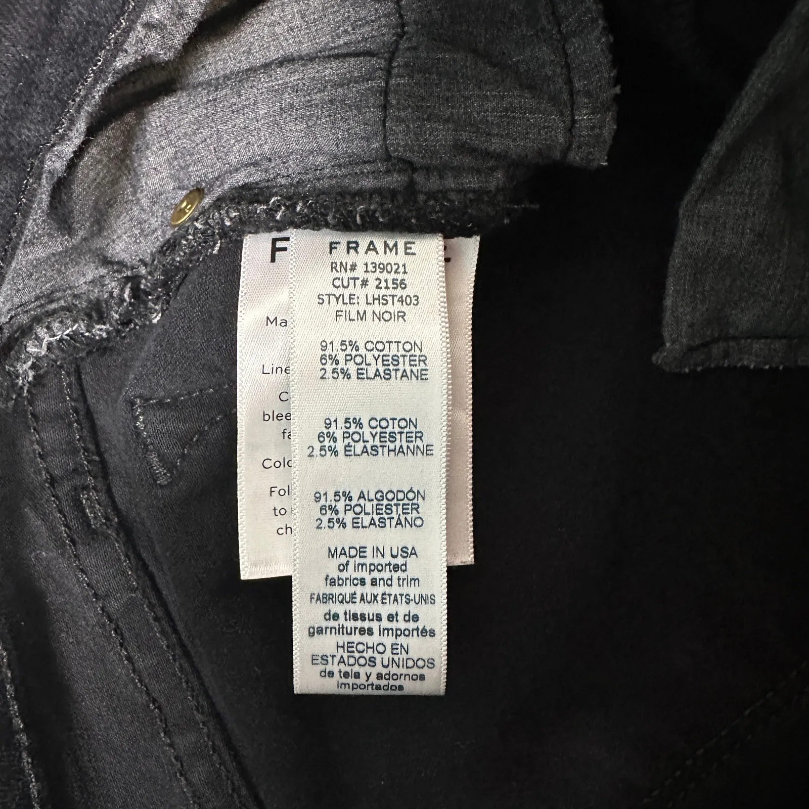 FRAME Le High Straight Jeans – Film Noir Black – Size 28 – High Rise – MSRP $238 - Image 6