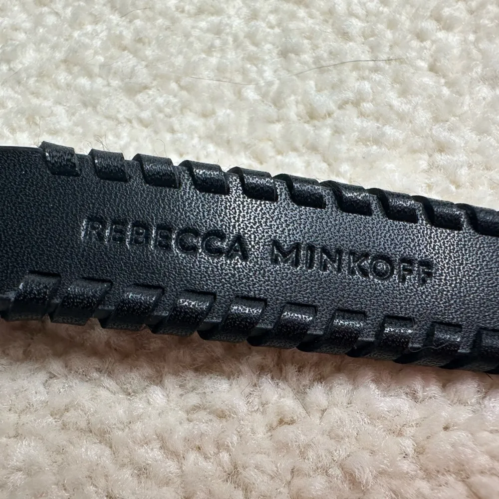 Rebecca Minkoff Black and Silver Leather Belt with Ornate Buckle - Image 3