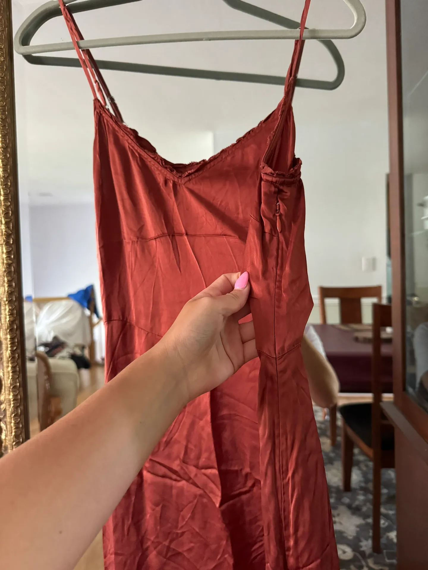 Midi Satin Dress Small - Image 3