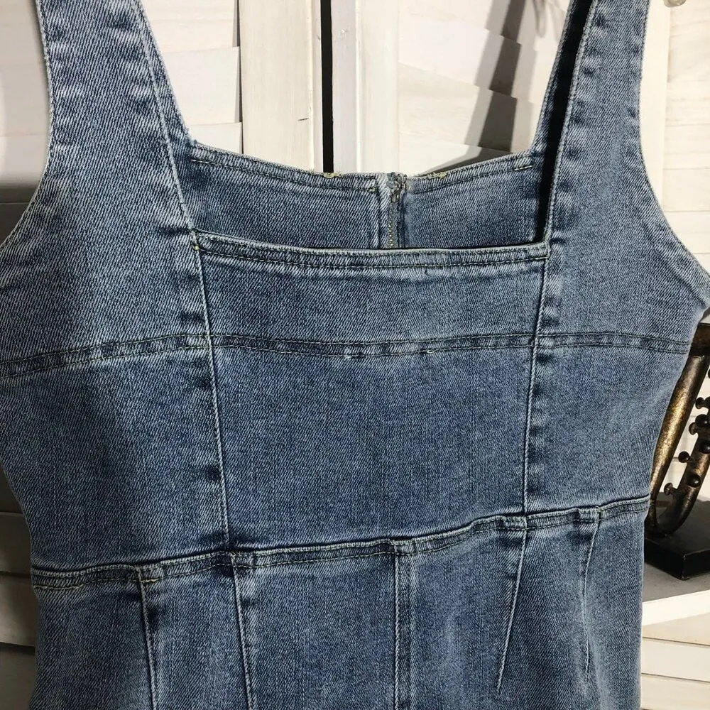 Emory Park Denim Jumpsuit Bell Bottoms Light Blue Size Medium - Image 14