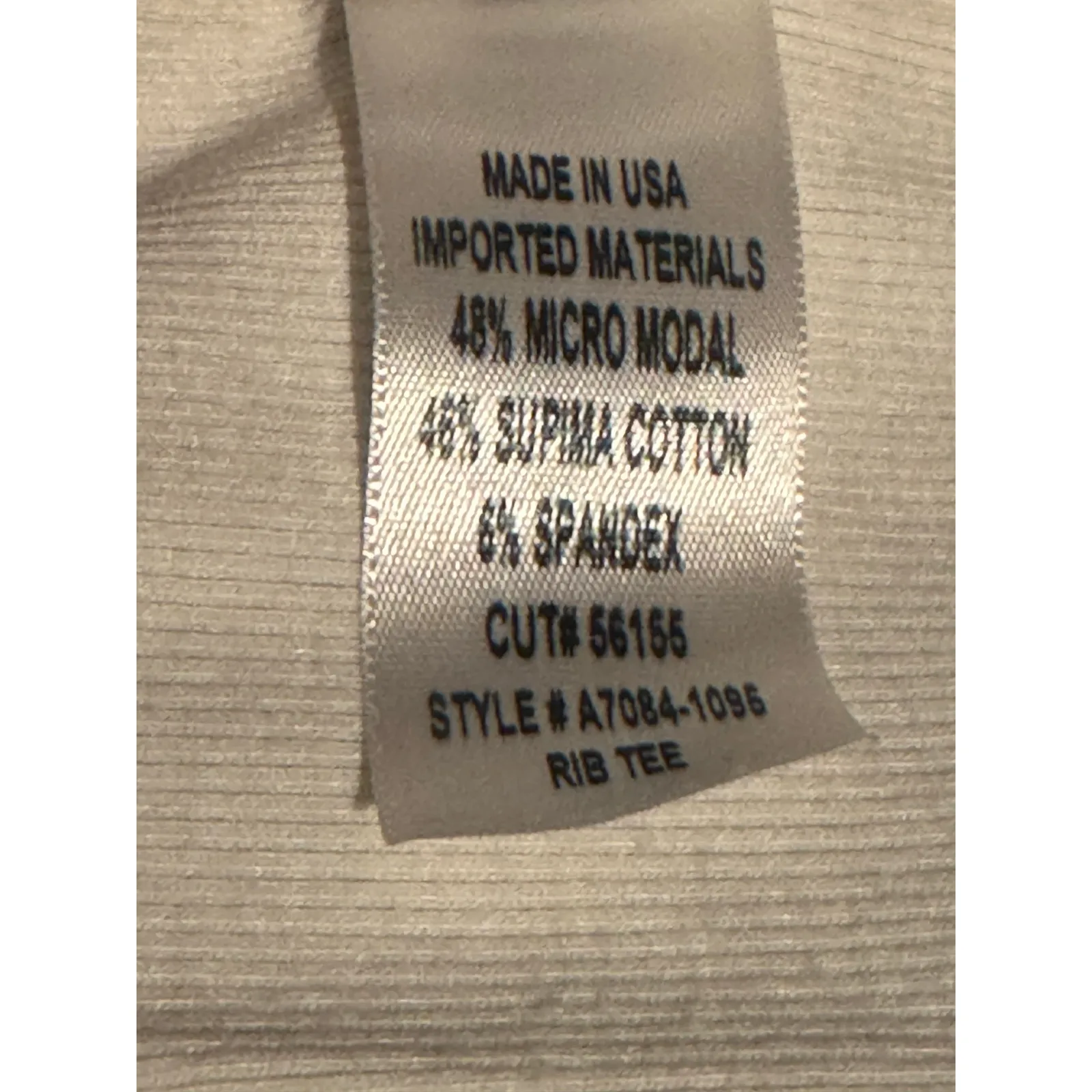 Agolde Ivory Ribbed Supima Cotton Blend Short Sleeve Fitted Tee Top Small - Image 6