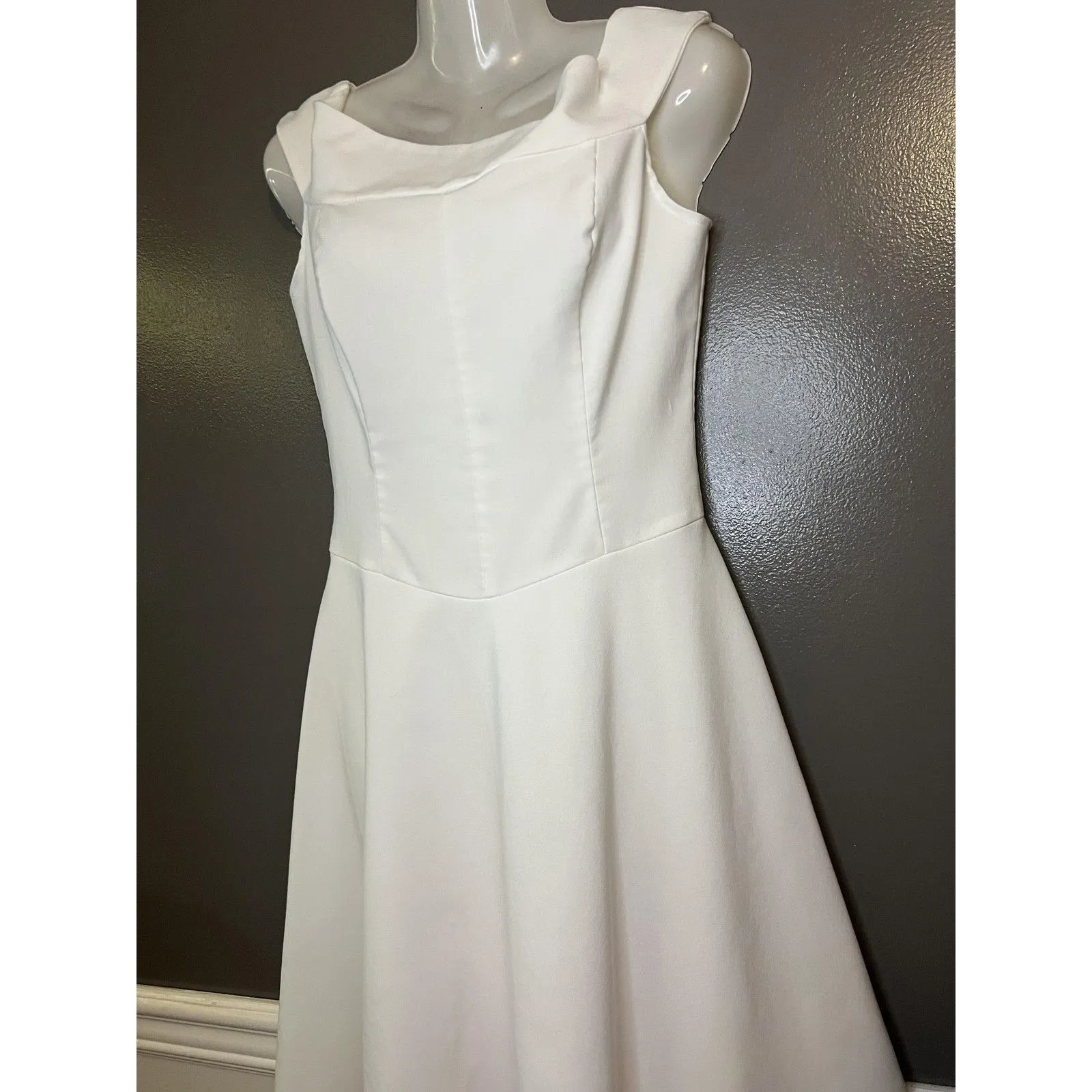 Windsor Dress Womens Size 7 White Fit And Flare Sleeveless Pink Tulle Lined USA - Image 5