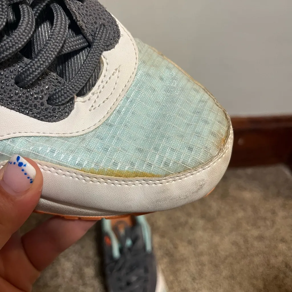 Nike Blue and Orange Athletic Shoes Air Max 1 - Image 6