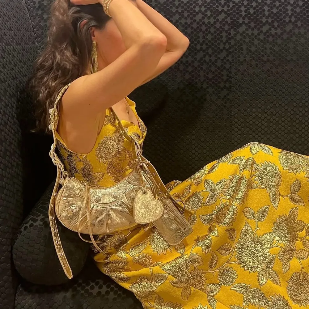 Lela Rose Floral Jacquard Midi Dress In Marigold Dress EUC Yellow Size 4 - Image 9