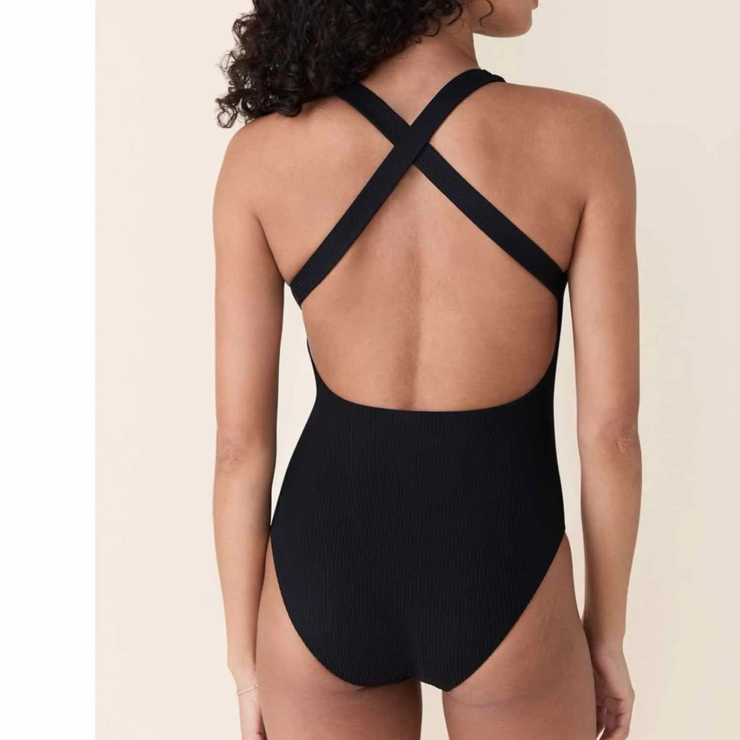 Andie The Tulum Rib One Piece Swimsuit Black Size Medium - Image 9