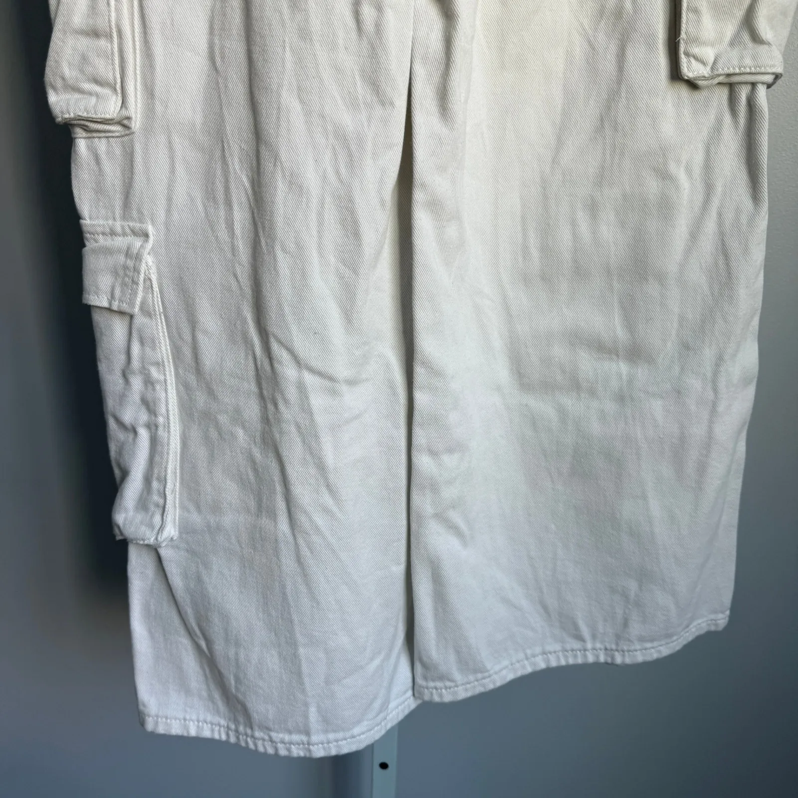 Gracia Womens Beige Wide‎ Leg High Rise Cargo Pants Cotton Utility Trousers - Image 8