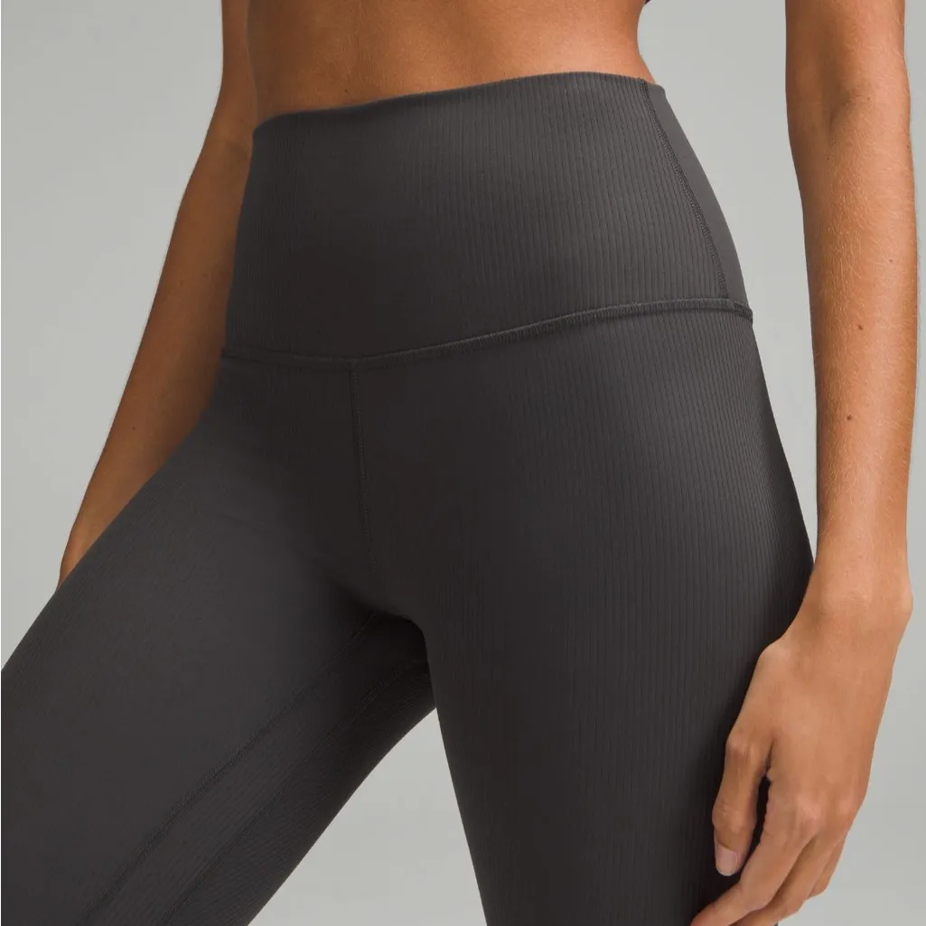 Lululemon Gray High Rise Align Ribbed Leggings - Image 3