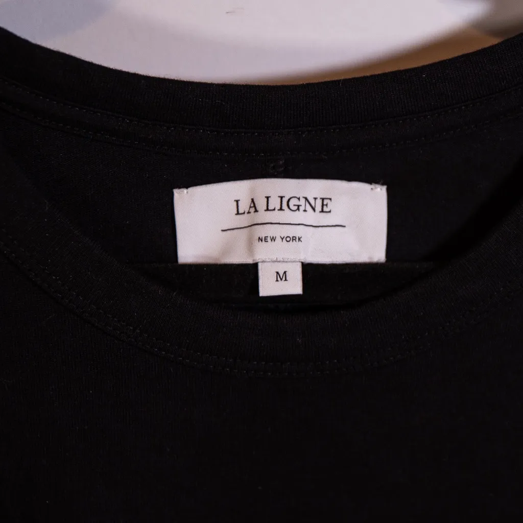 La Ligne Women's Andie Cotton Crew Neck Short Sleeve Tee Shirt Midi Dress Black - Image 2