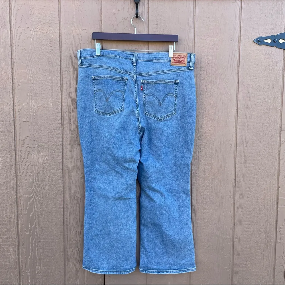 Levi’s‎ Womens Jeans Denim High Waisted Crop Flare Light Wash Stretch Plus 18 - Image 3