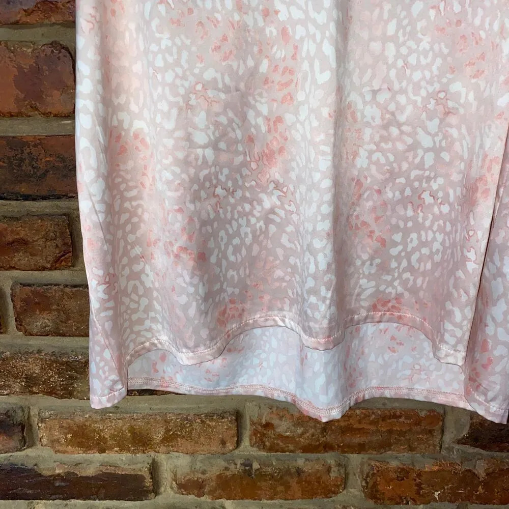 BCBGMaxAzria Y2k Pink Leopard Animal Satin Lace Trim Cami Tank Top Size Large - Image 3