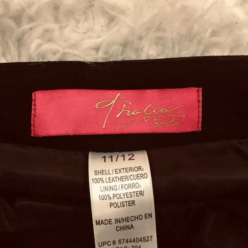 THALIA SODI Black Leather Suede Patchwork Sm Pockets Mini Skirt Junior 11/12 - Image 5