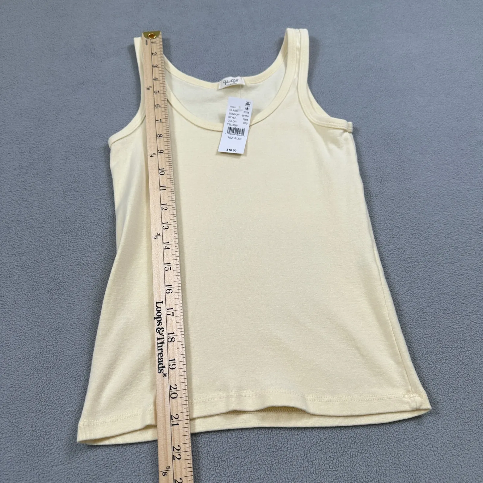 NWT John Galt Tank Top 1 Size Women Yellow Sleeveless Basic Casual Cotton Summer - Image 5