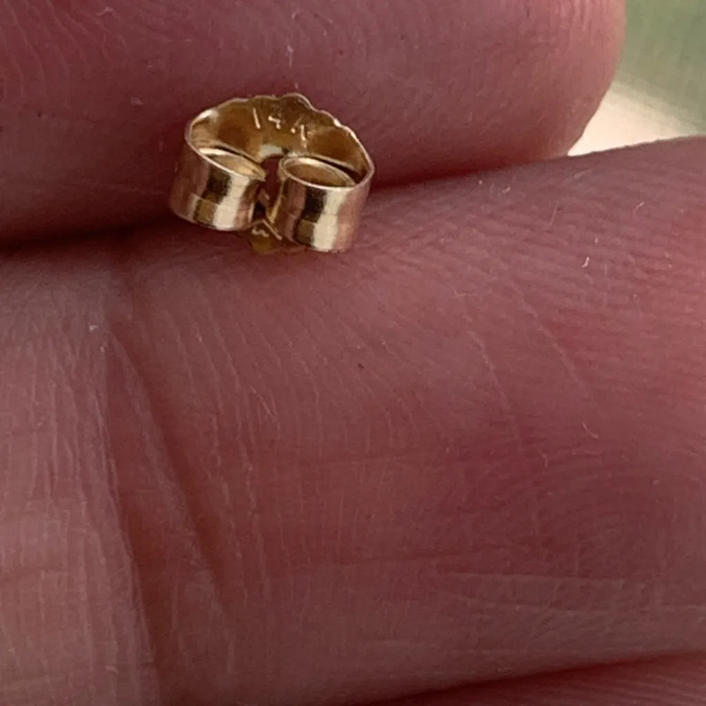 14kt Gold Diamond Solitaire Earrings - Image 6