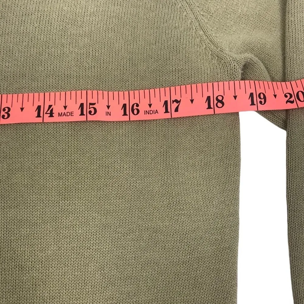 STORYBOOK KNITS Patchwork Sweater Women S Asym Fringe Linen Cottage Boho Y2K Green - Image 11