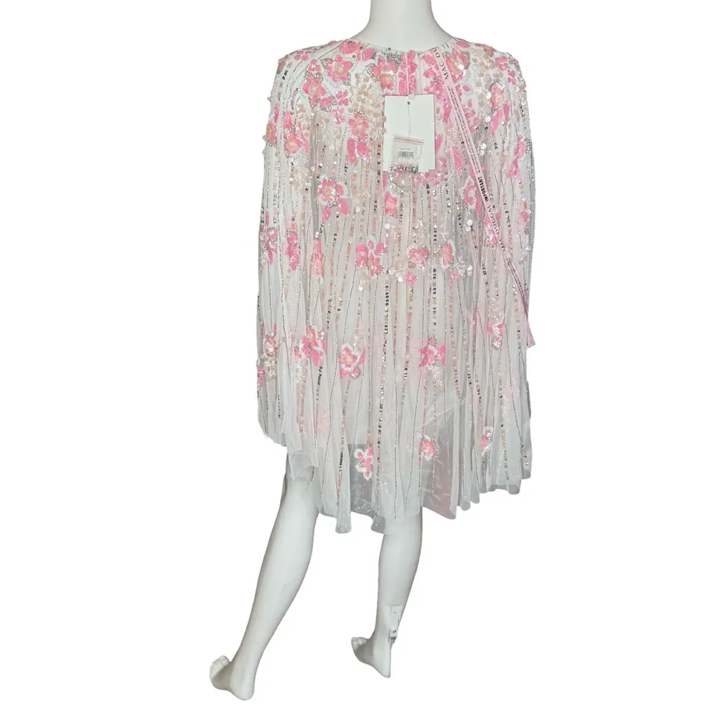 Mac Duggal Ivory High Neck Embellished Trapeze Dress 5917 Women’s Sz 6 NWT - Image 7