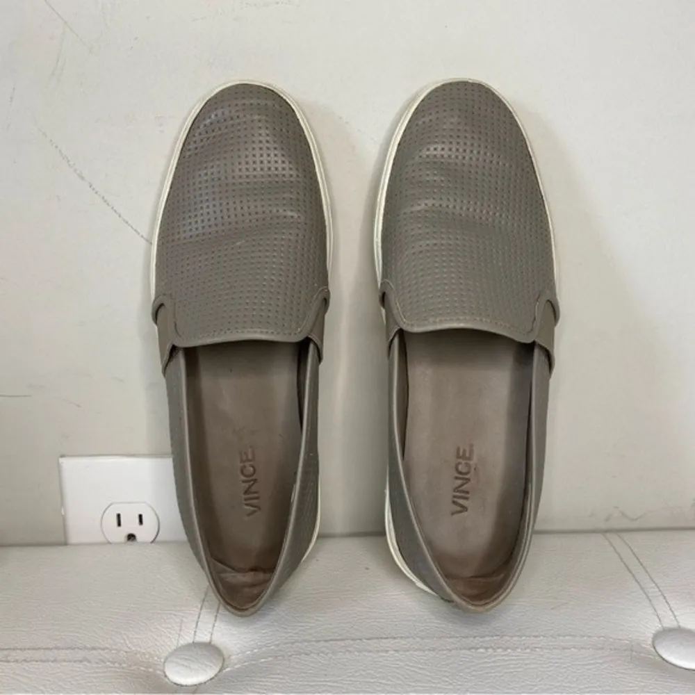 Vince Perforated Leather Blair Sneakers Smokey Gray Woodsmoke Size 7 - Image 7