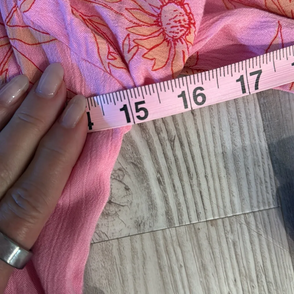 Pink floral  billabong long sleeve med dress - Image 5