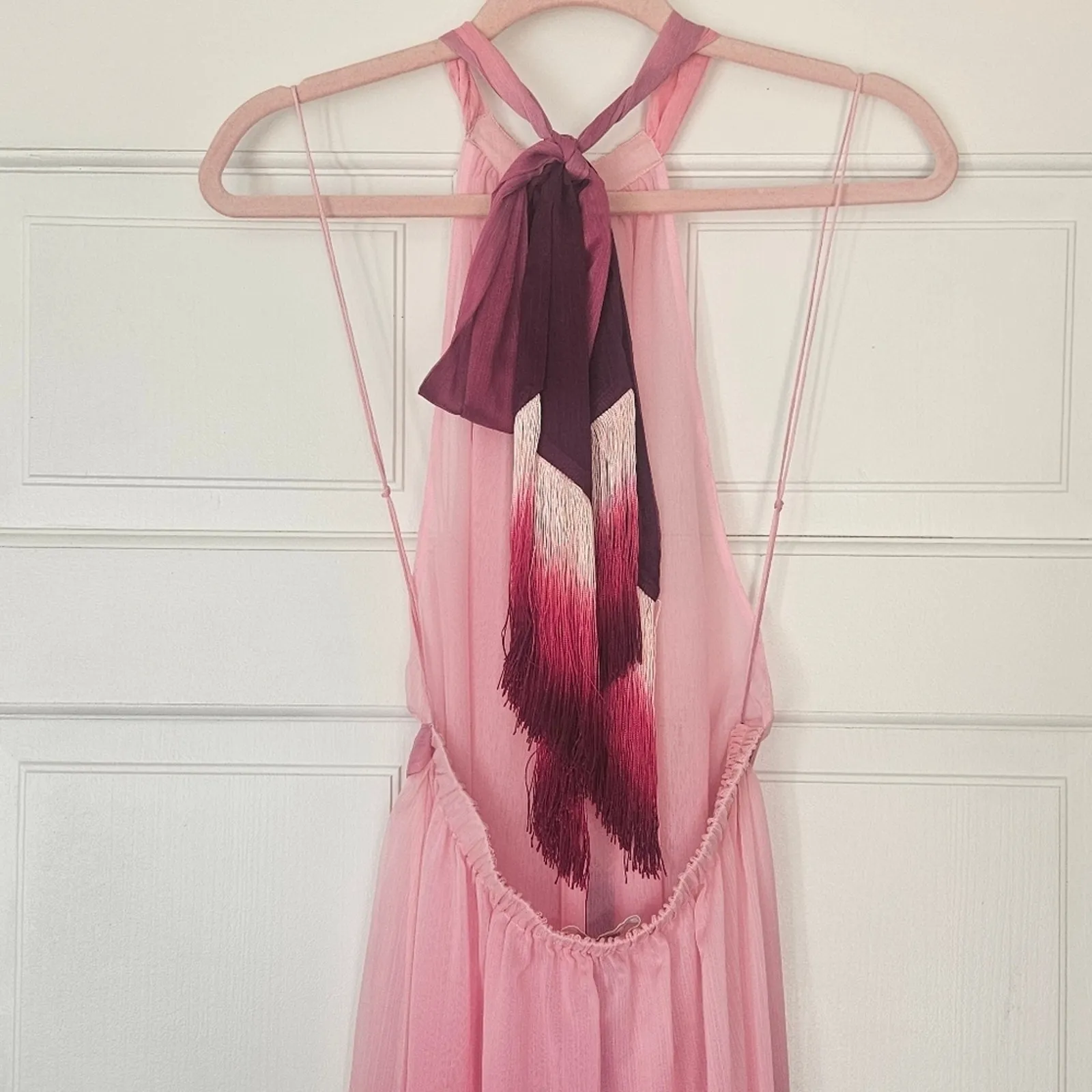 JONATHAN SIMKHAI Ombré Halter‎ Maxi Dress Pink Size Small - Image 14