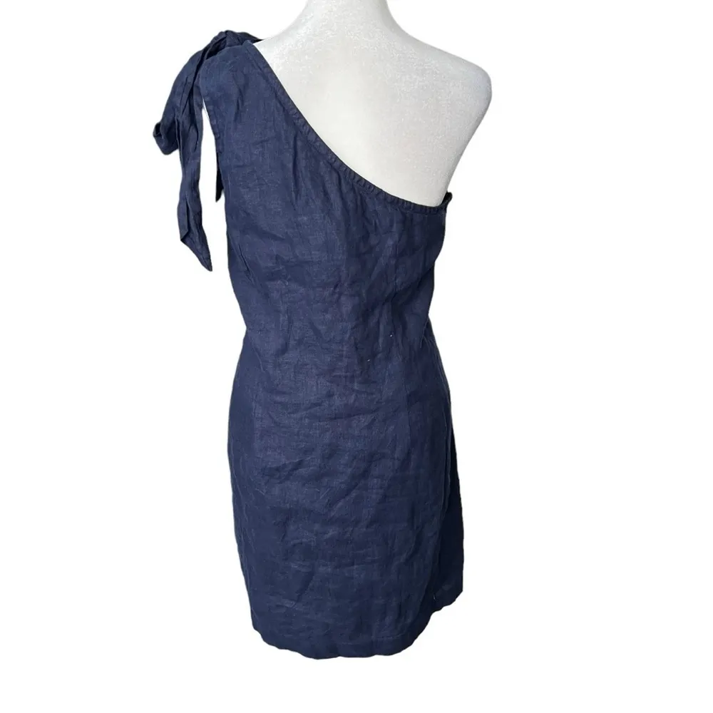 J. CREW One Shoulder Linen Shift Dress - Image 6