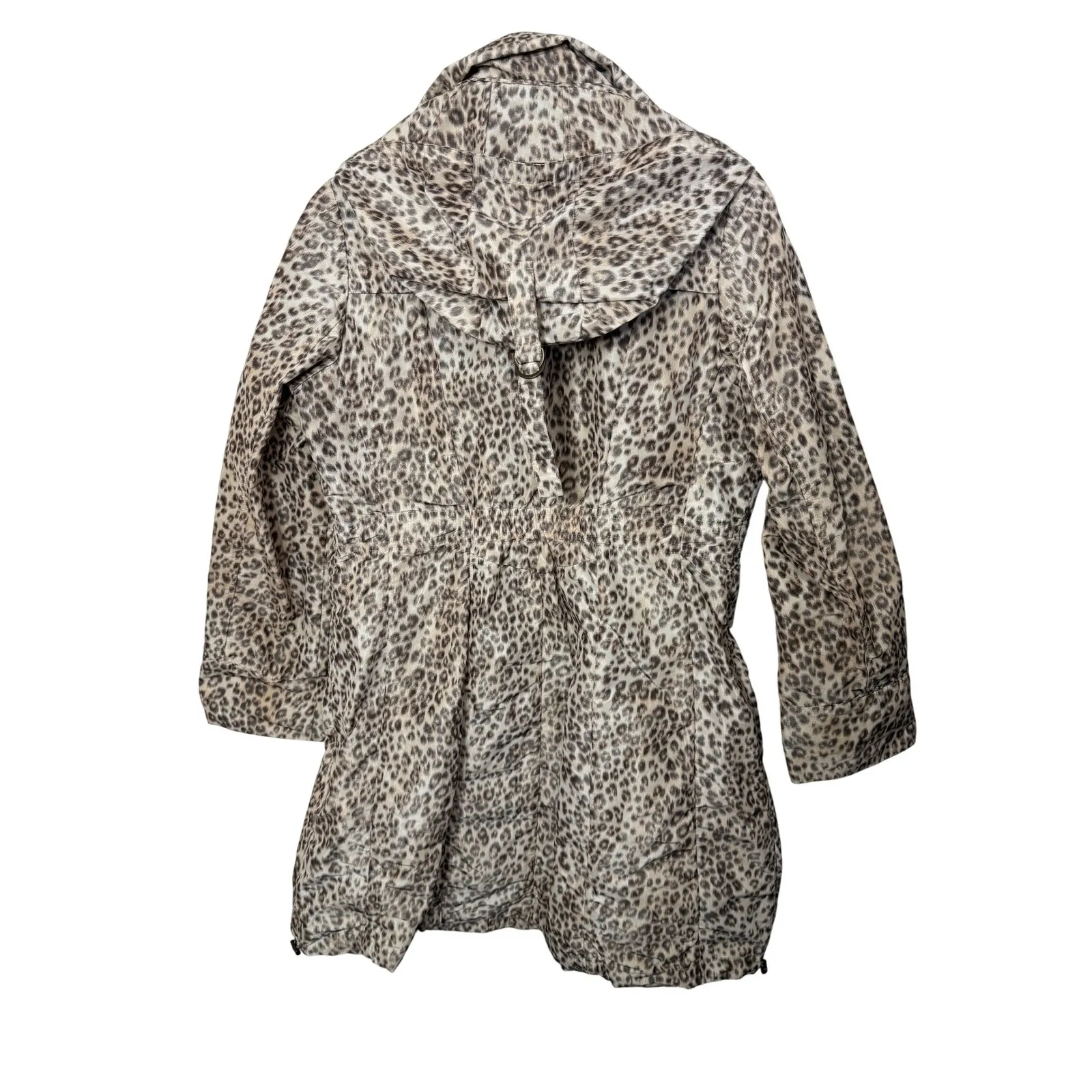 Pendleton Womens Animal Print Hooded Rain Jacket M Chic Outdoor Bold Cheetah - Image 8