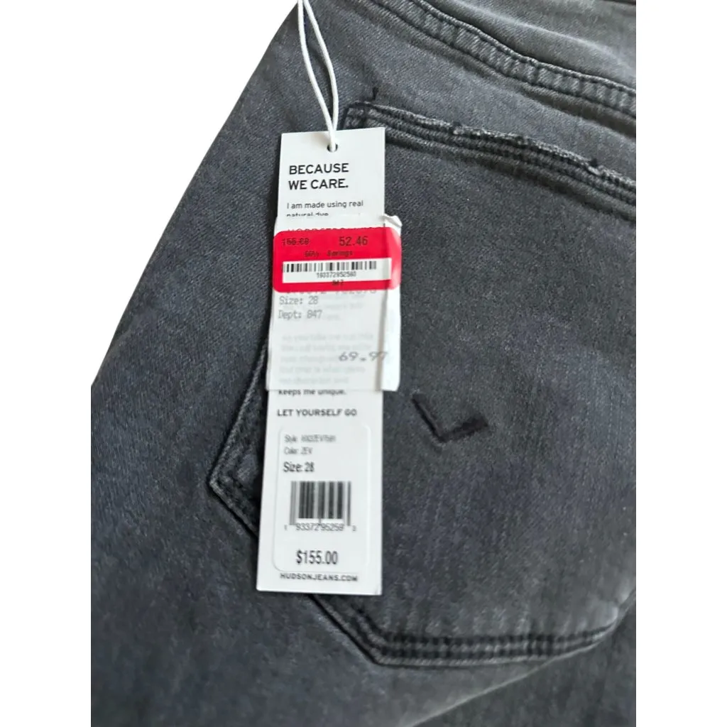 HUDSON Womens Kass Black Denim Shorts Sz 8 NEW - Image 4