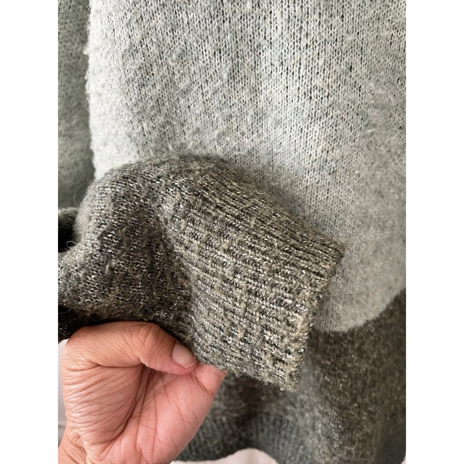 Oak + Fort Size XS Women’s OVERSIZED INTARSIA KNIT SWEATER Green Forest Color - Image 6