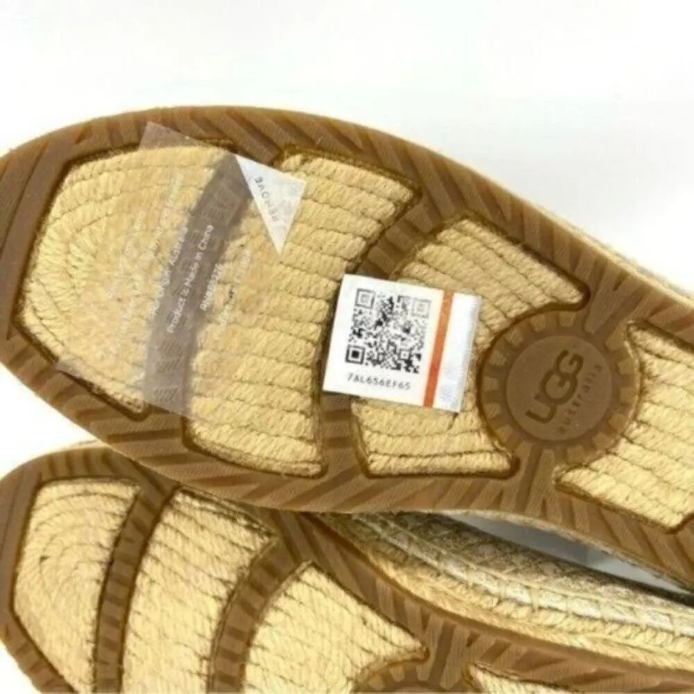 Ugg Womens Sandrinne Metallic Leather Espadrille Slip On Shoes - Image 13