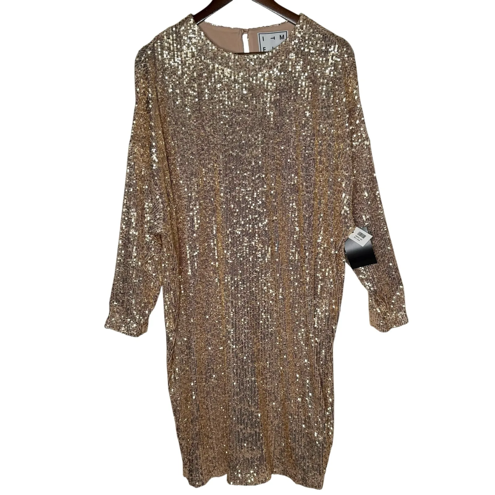 In the Mood for Love Elisa Sequin Midi Dress Gold size XS - Image 3