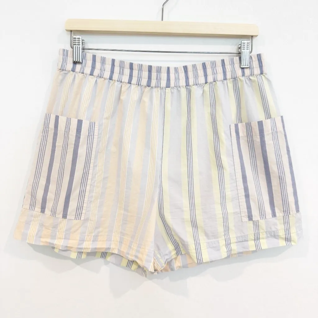 Rails Striped Poplin Multicolor Elastic Waist Boxer Shorts Pastel Size Large - Image 3